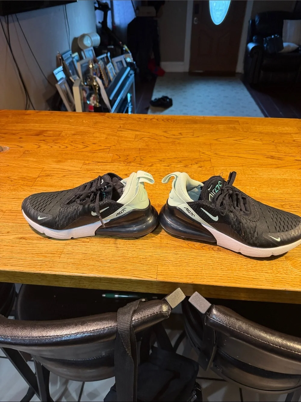 Nike Kids Air Max 270 Black with Mint Accent Sneakers
